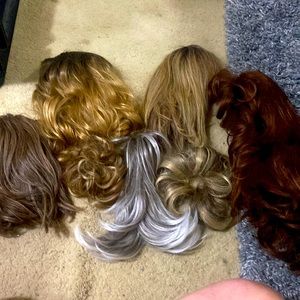 7 hair pieces and wigs